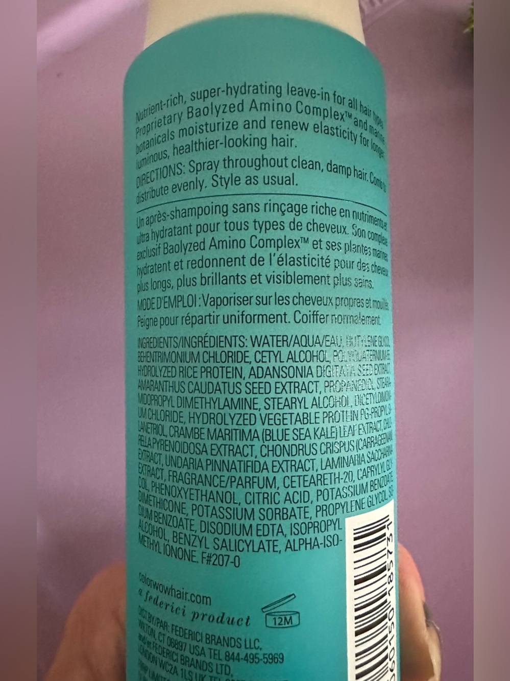 New~Color wow Money Mist Leave-In Conditioner Spray - Turquoise/White - Picture 3 of 4